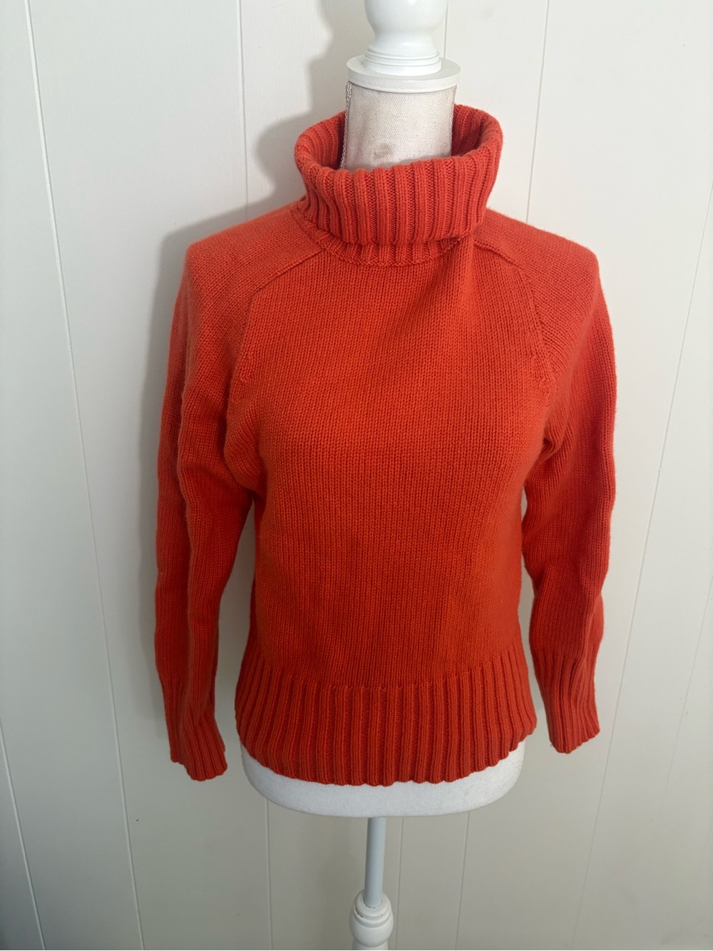 Vintage GAP Bright Orange Ribbed Turtleneck Sweater